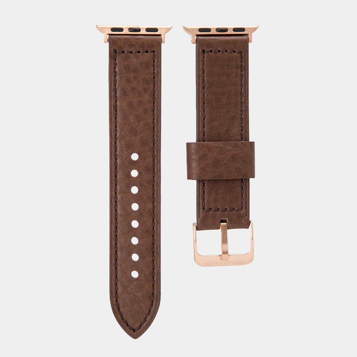 Lond Luxury Apple Watch Strap - Brown Leather - Buckle & Band - LON-38-BRN-GL
