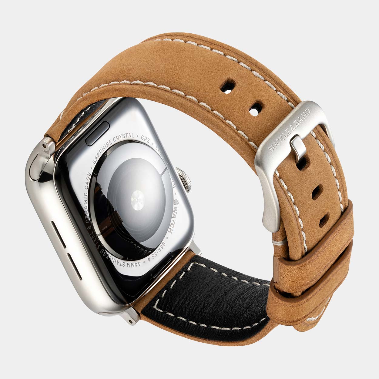 Mila Apple Watch Strap - Light Brown Suede - Buckle & Band - MIL-38-BRN-SI