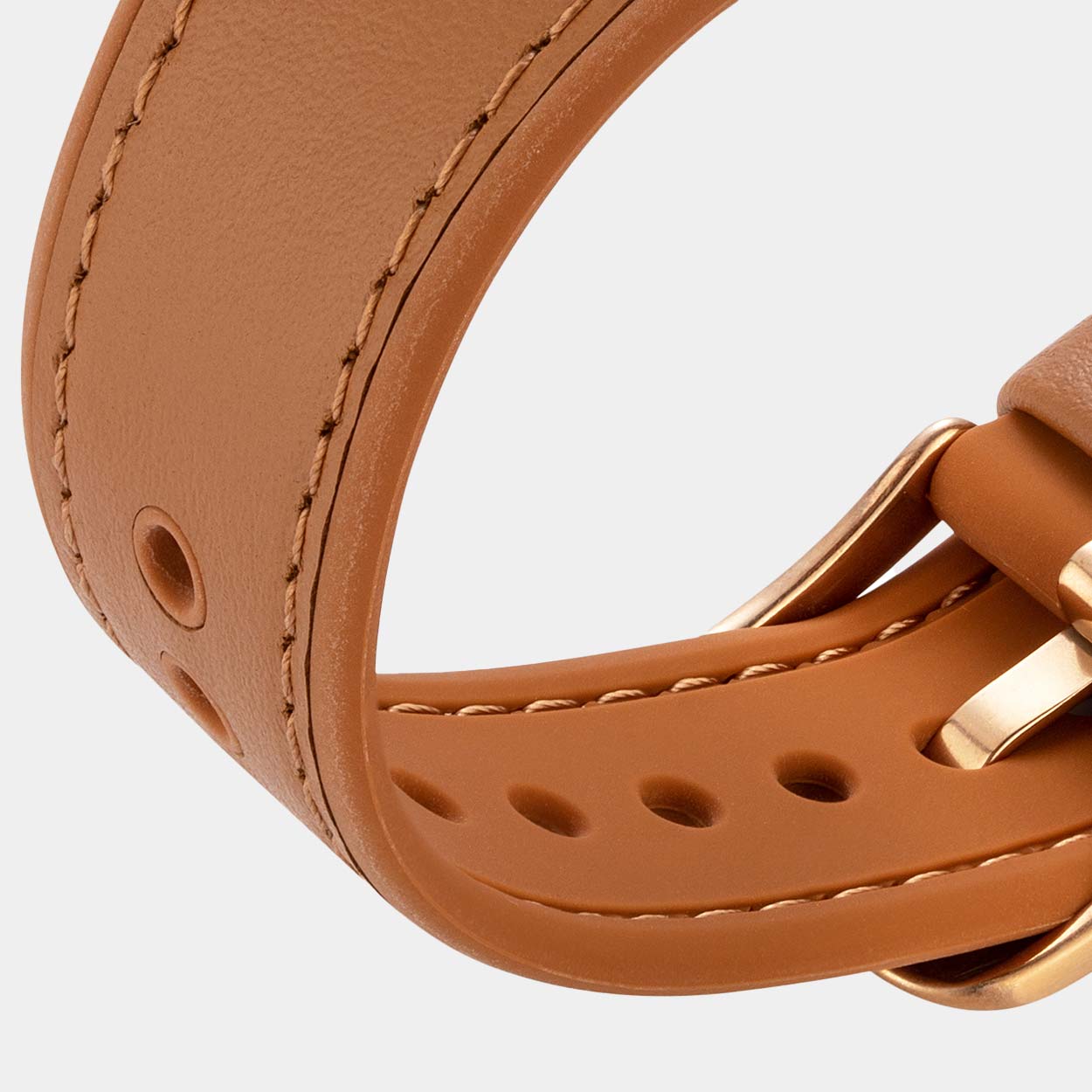 Mona Hybrid Sport/Leather Apple Watch Strap - Brown - Buckle & Band - MON-38-BRN-GL