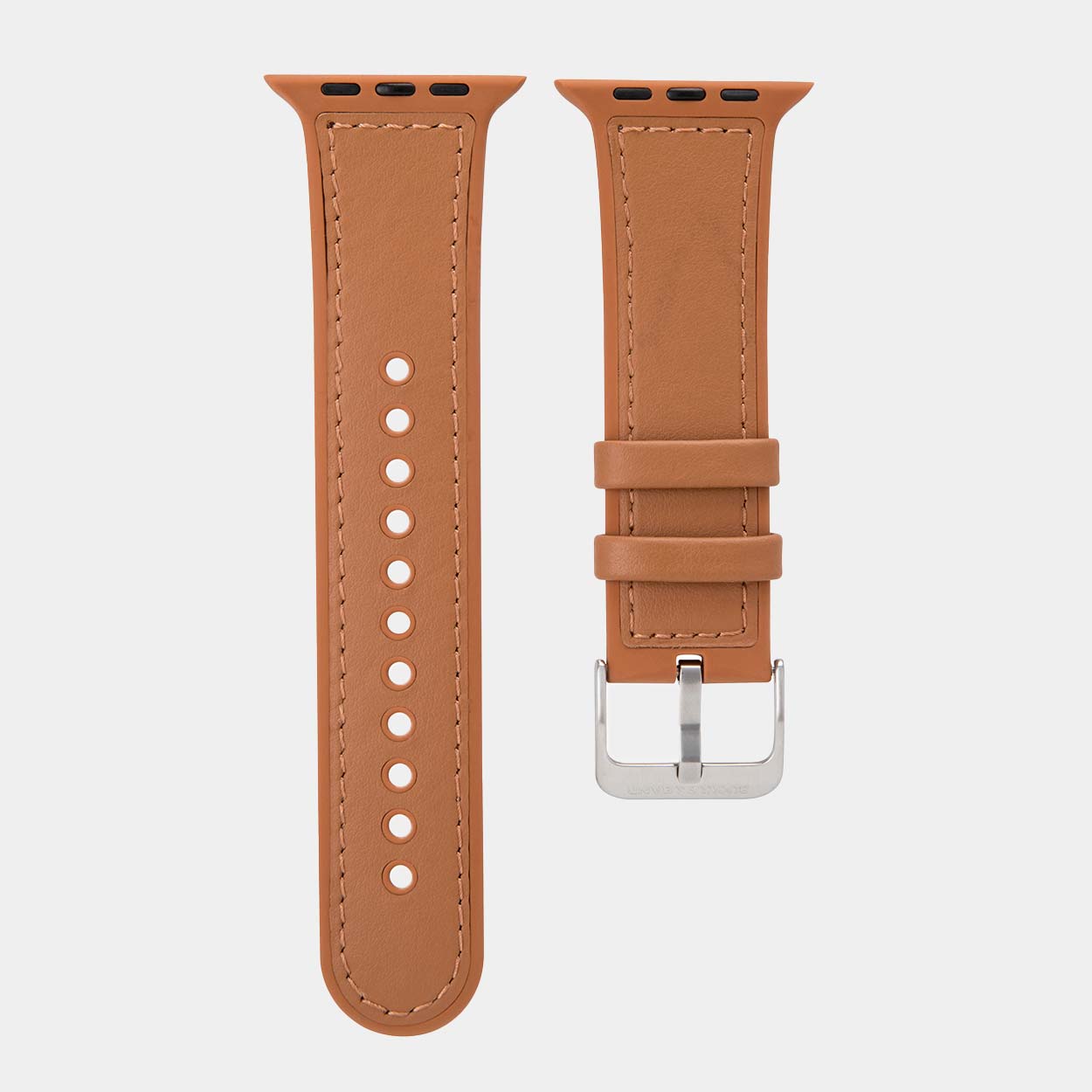 Mona Hybrid Sport/Leather Apple Watch Strap - Brown - Buckle & Band - MON-38-BRN-SI