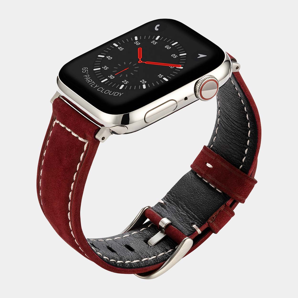 Mila Apple Watch Strap - Red Suede - Buckle & Band - MIL-38-RED-SI