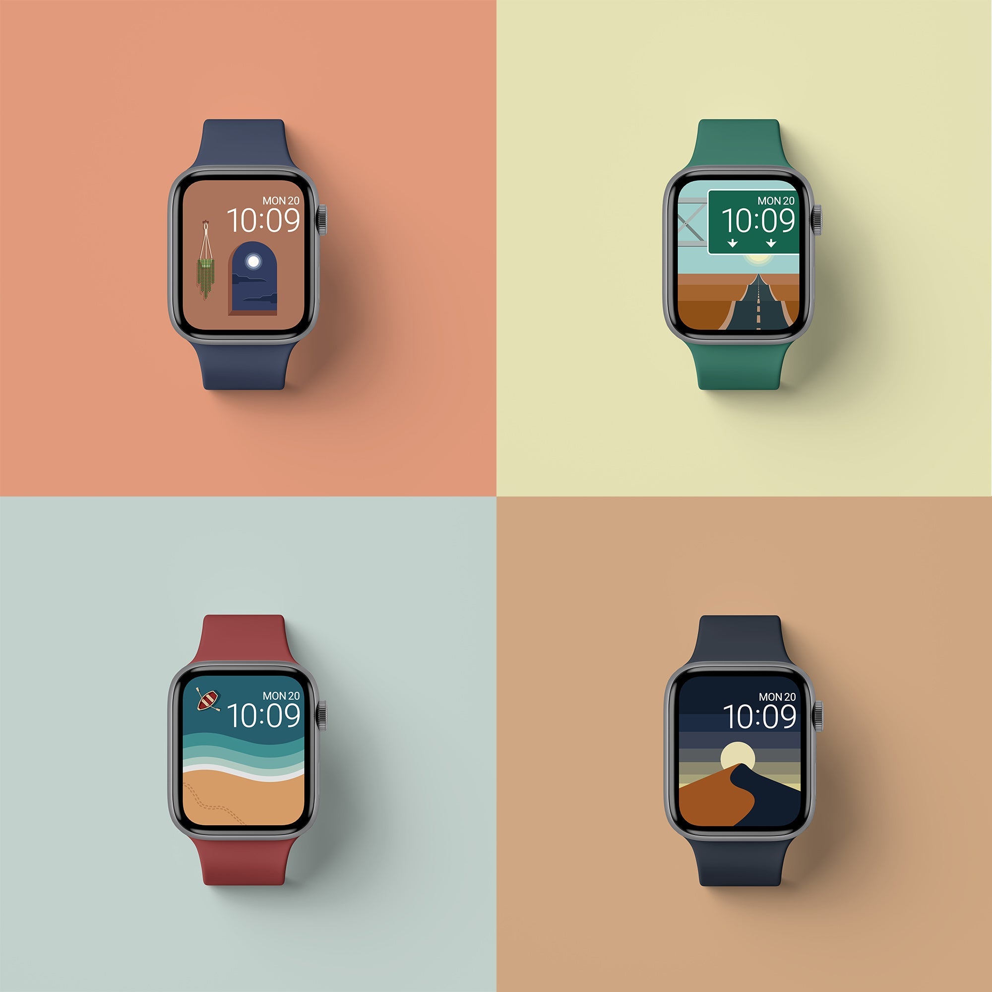 Scenes and Landscapes | Apple Watch Wallpapers - 4 Pack - Buckle & Band - Landscapes