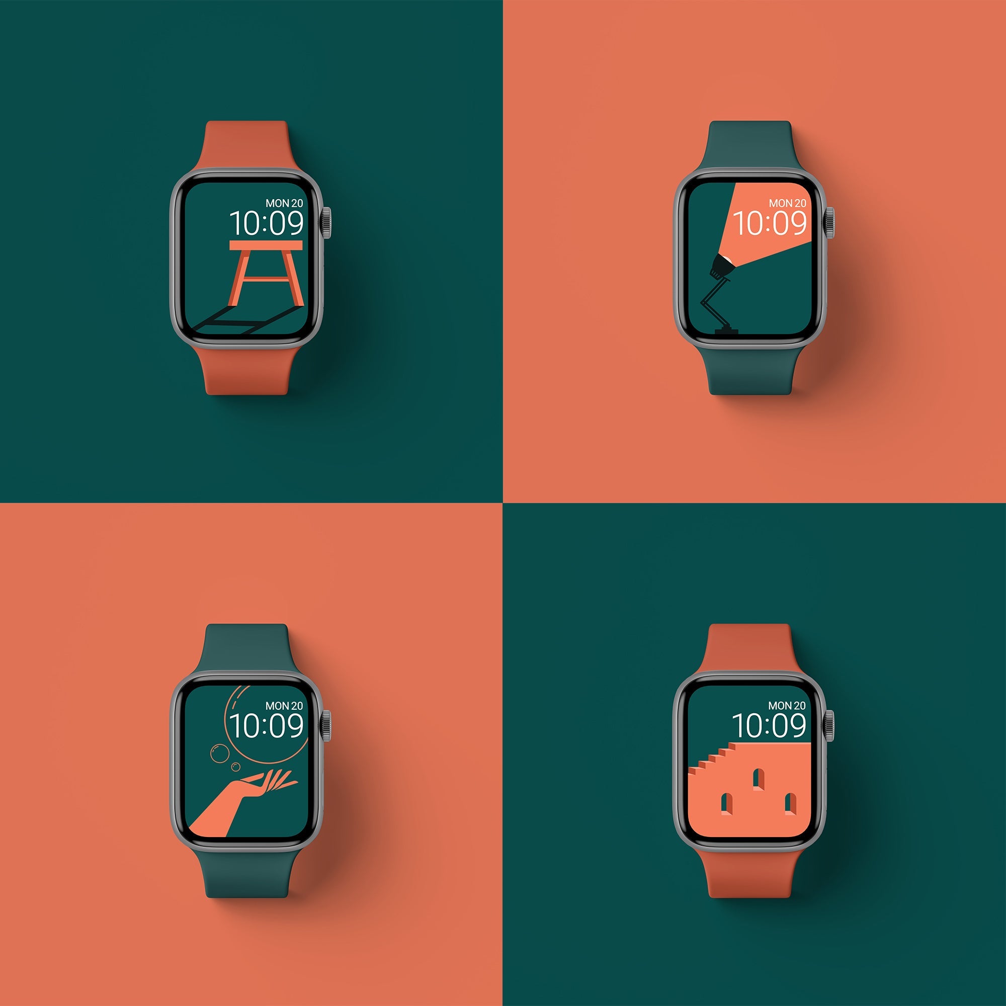 MG&T | Apple Watch Wallpapers - 4 Pack - Buckle & Band - MG&T