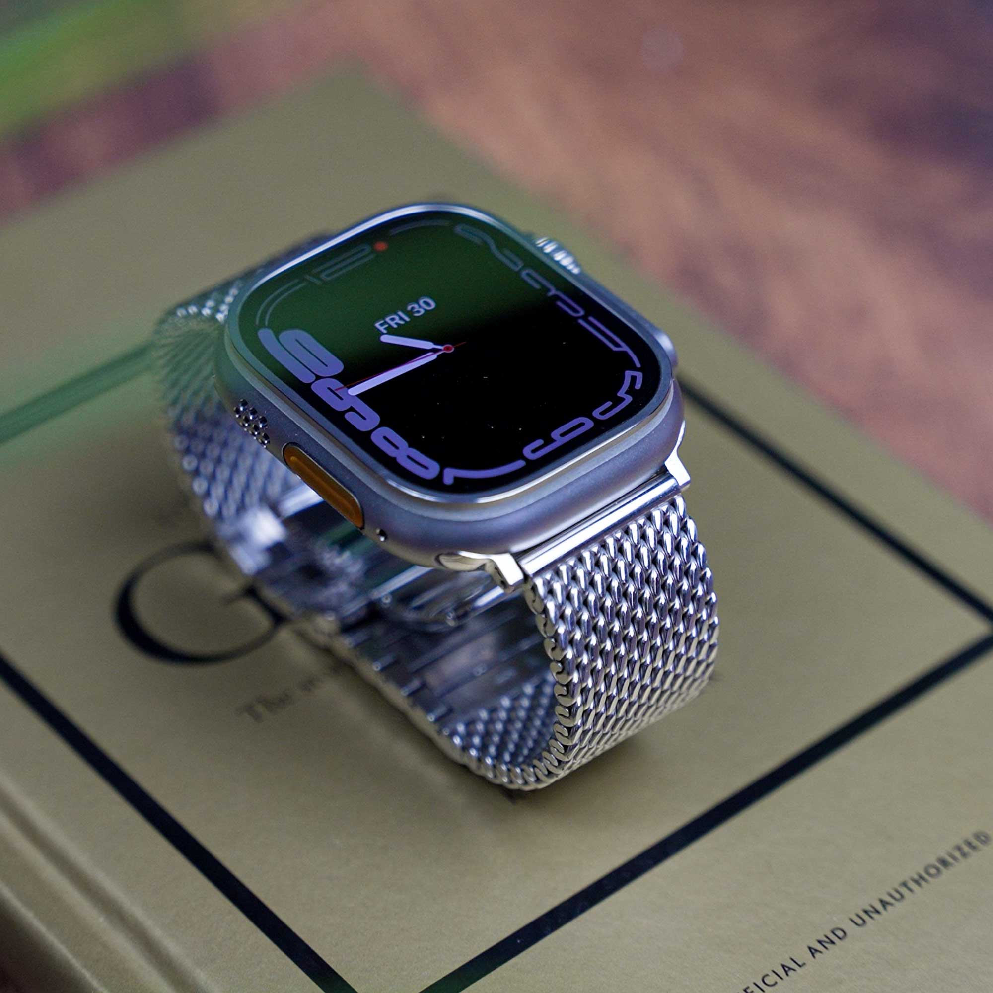 Ex-Display Milanese Stainless Steel Luxury Apple Watch Strap - Buckle and Band - SLS-38-SM-SI