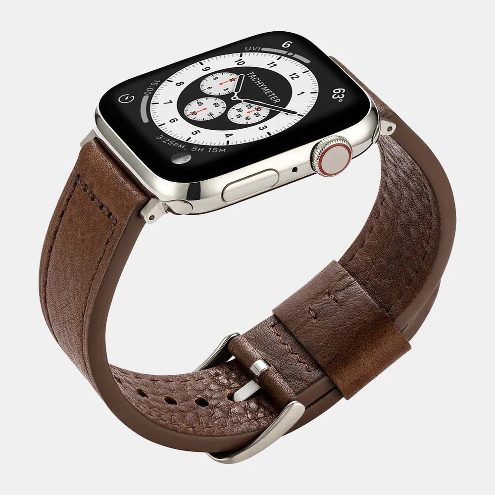 Pre-Loved Lond Apple Watch Straps - Black, Brown or Khaki - Buckle & Band - PL-LON-38-BRN-SI