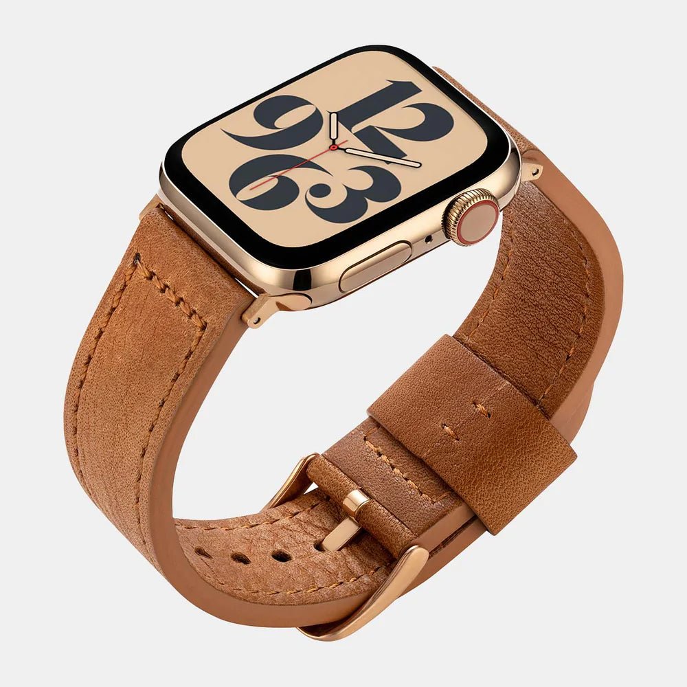 Pre-Loved Lond Apple Watch Straps - Black, Brown or Khaki - Buckle & Band - PL-LON-38-KHA-GL