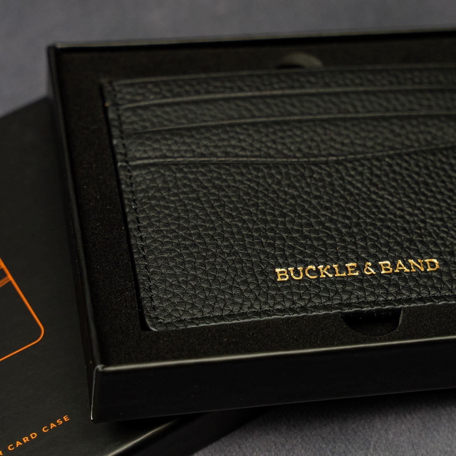 Signature Black Leather Card Wallet - Buckle and Band - CH-6-CRM-01