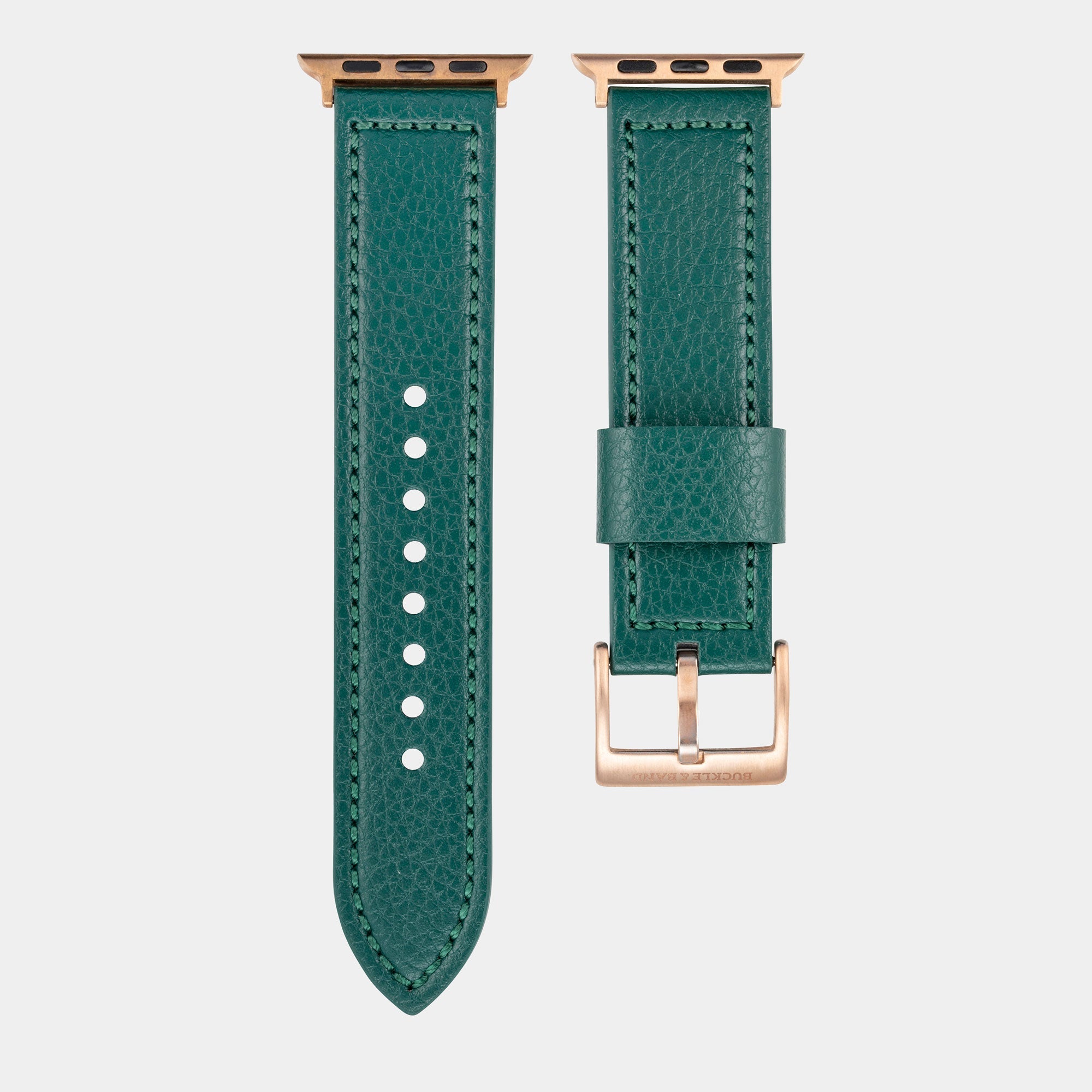 Vegan Leather Apple Watch Strap - Luxury Lond Green - Buckle & Band - VEG-38-GRE-GL