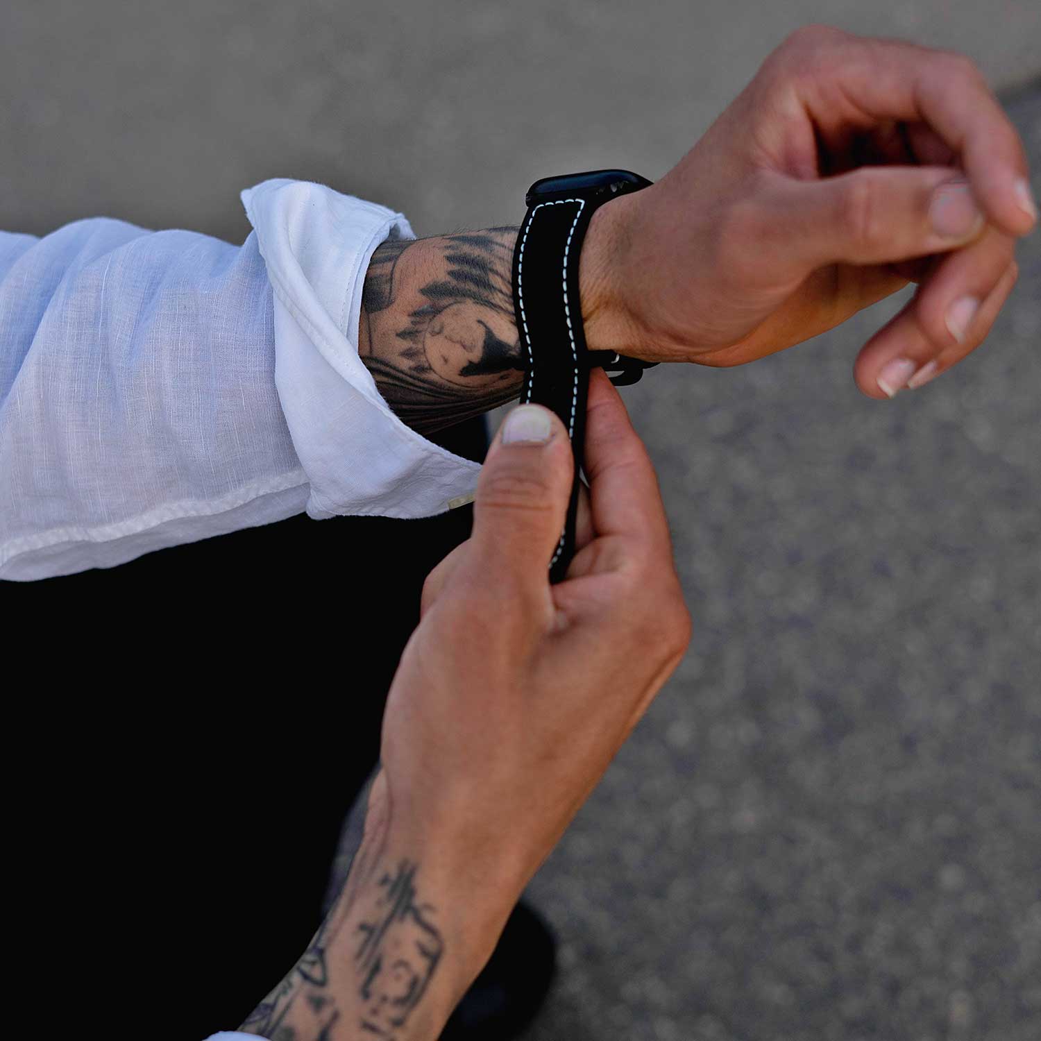 Mila Apple Watch Strap - Black Suede - Buckle & Band - MIL-38-BLK-BL