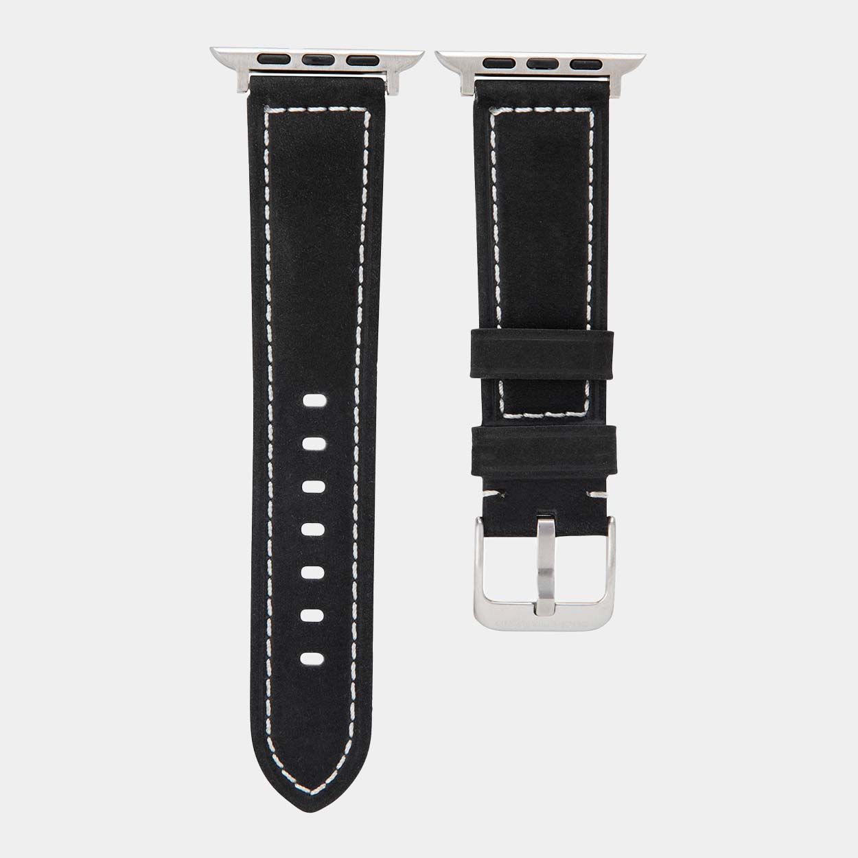 Mila Apple Watch Strap - Black Suede - Buckle & Band - MIL-38-BLK-SI