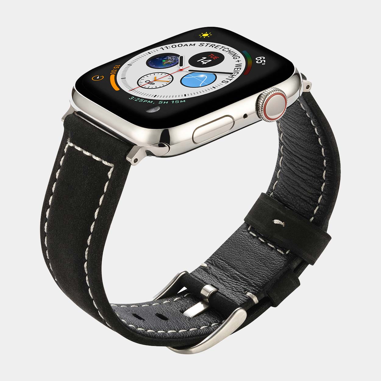 Mila Apple Watch Strap - Black Suede - Buckle & Band - MIL-38-BLK-SI