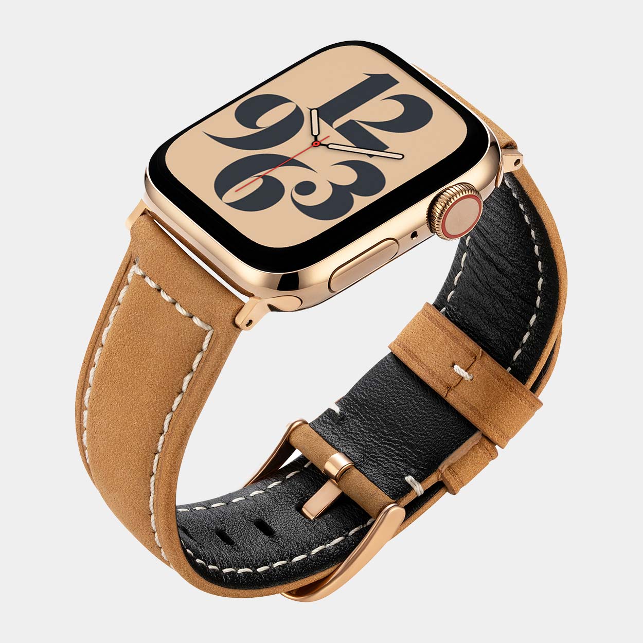 Mila Apple Watch Strap - Light Brown Suede - Buckle & Band - MIL-38-BRN-GL