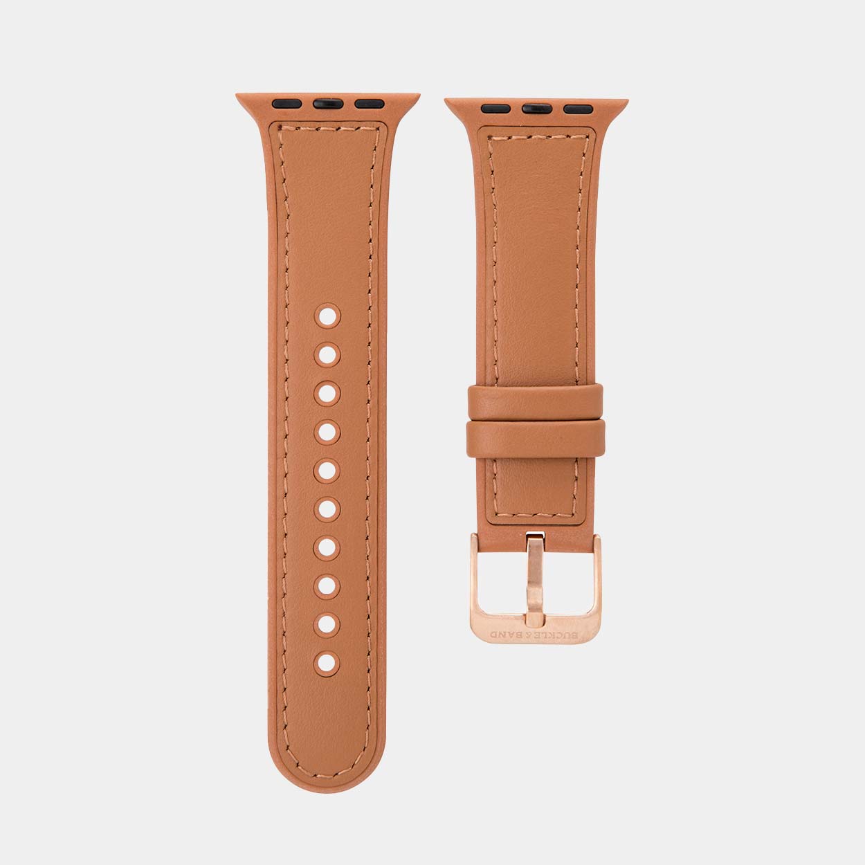 Mona Hybrid Sport/Leather Apple Watch Strap - Brown - Buckle & Band - MON-38-BRN-GL