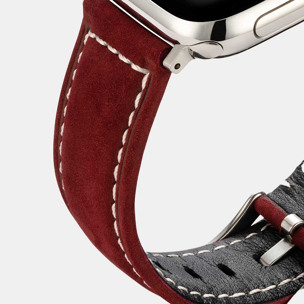 Mila Apple Watch Strap - Red Suede - Buckle & Band - MIL-38-RED-SI