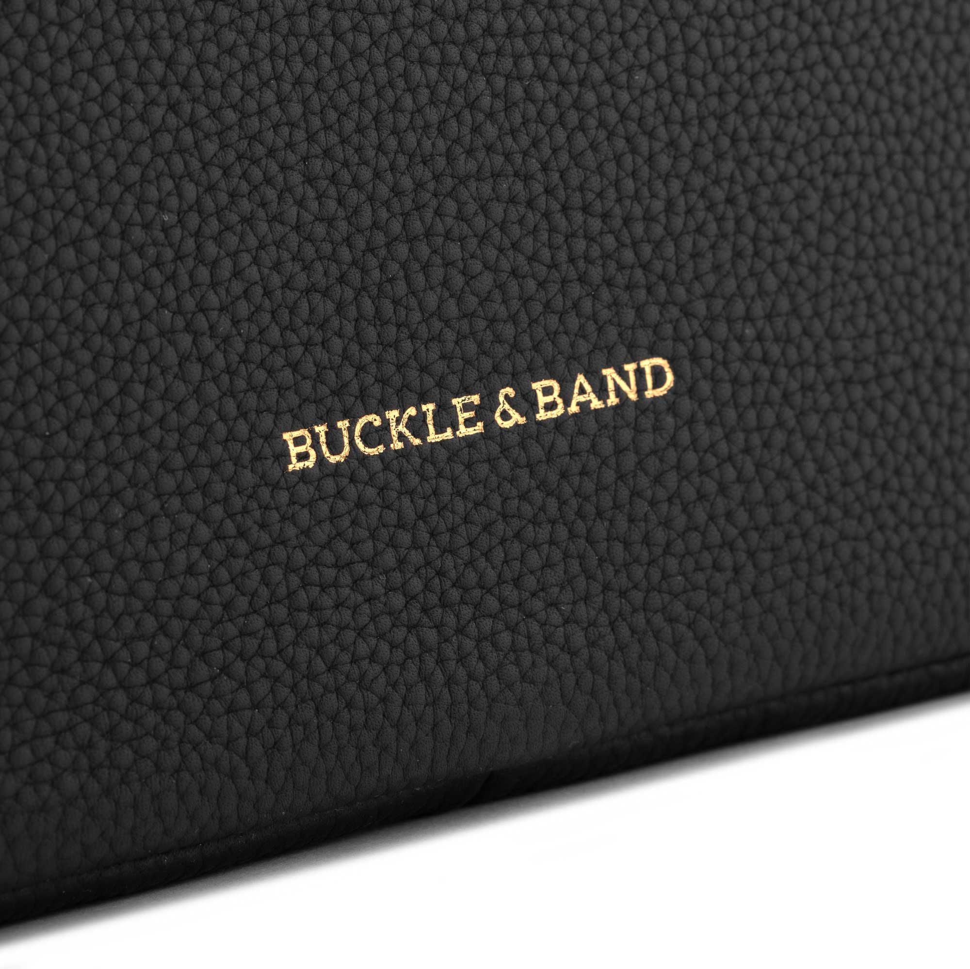 Black Leather MacBook Pro Laptop Case 13", 14", 16" - Buckle and Band - 14-MBC-BLK-01