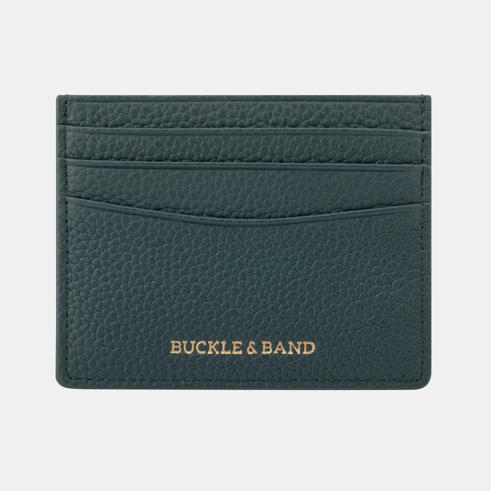 Emerald Green Leather Card Wallet - Buckle and Band - CH-6-GRN-01