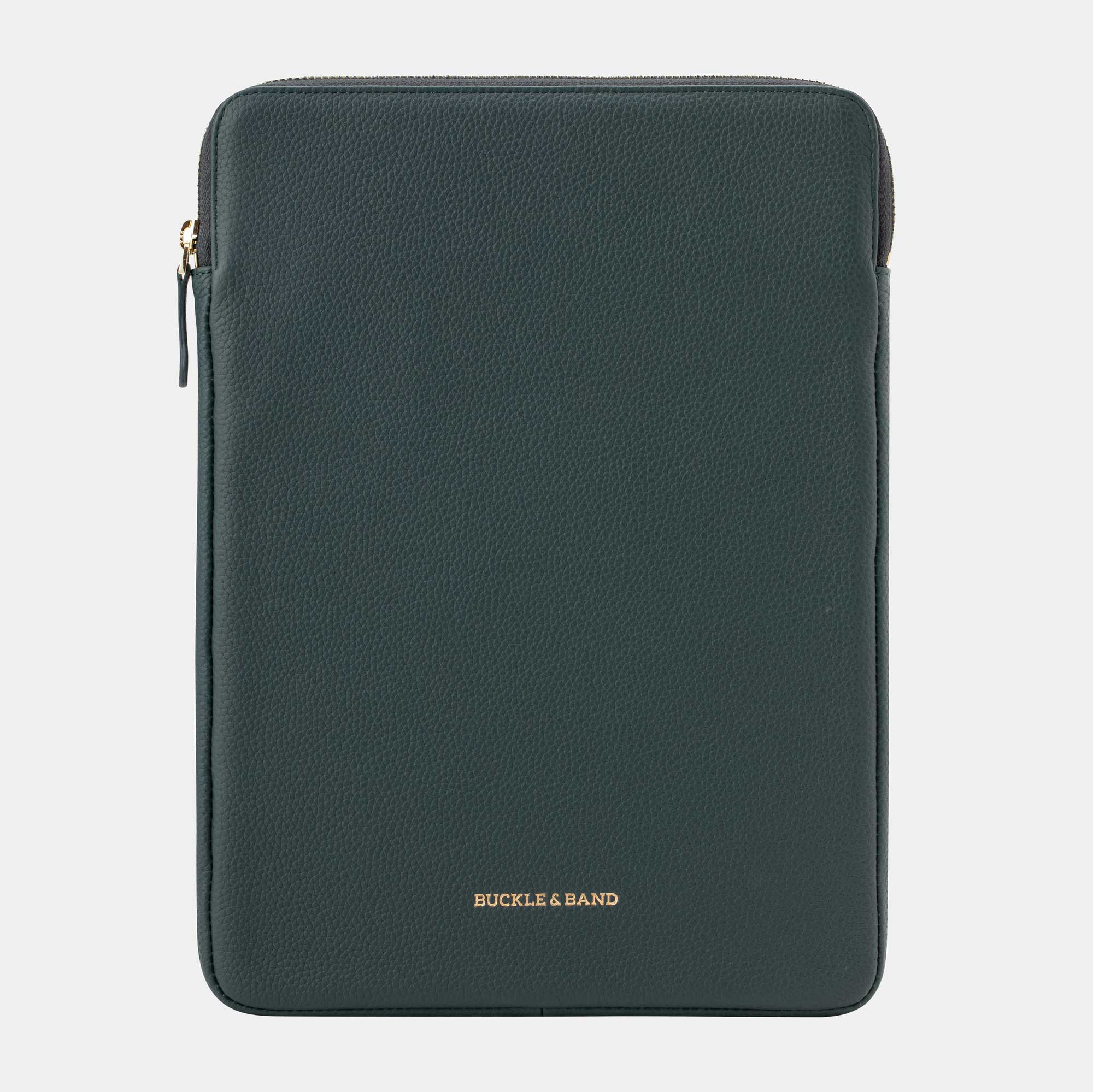 Emerald Green Leather MacBook Pro Laptop Case 13", 14", 16" - Buckle and Band - 14-MBC-GRN-01