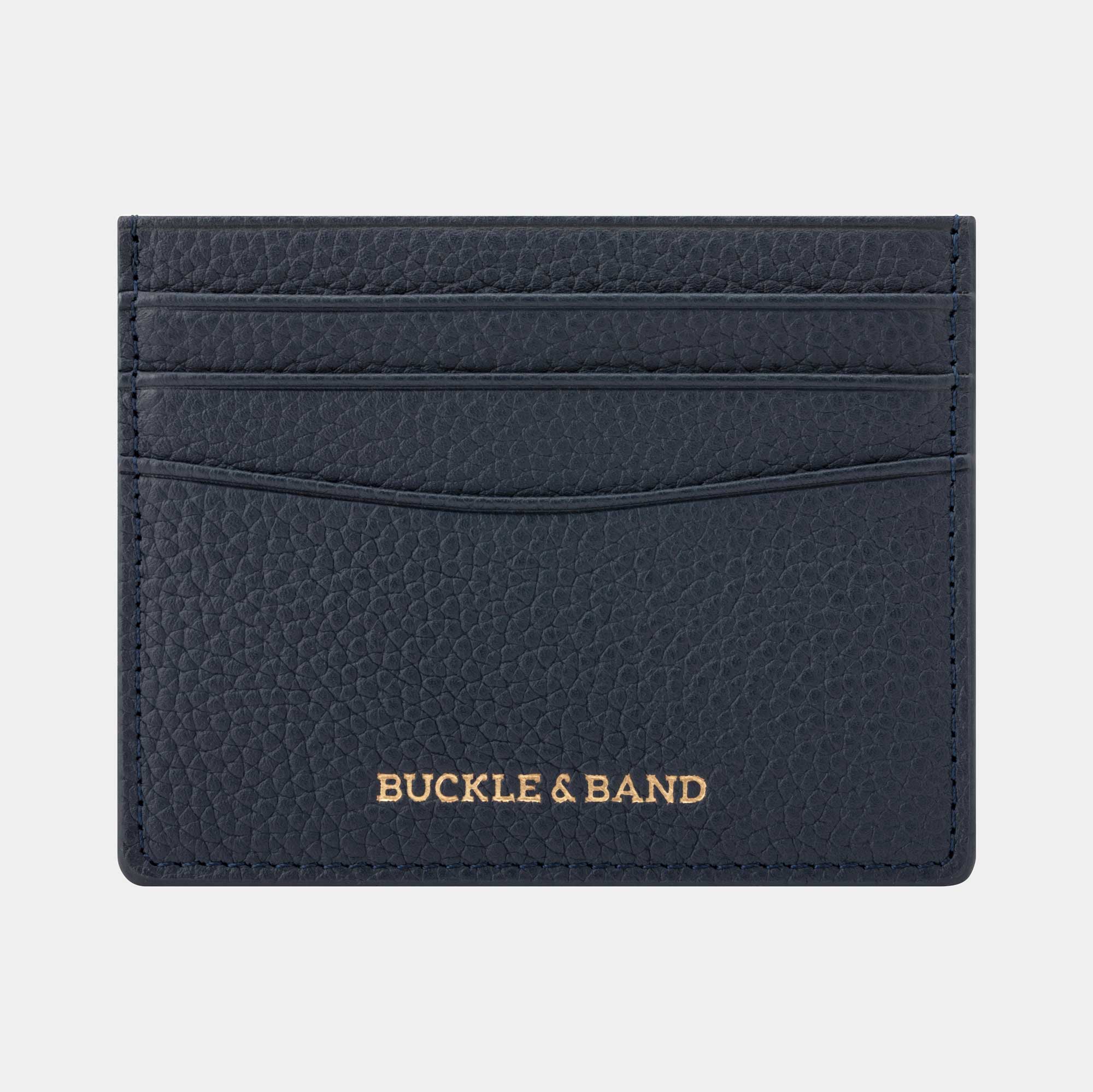Leather Card Wallet - Buckle and Band - CH-6-BLU-01
