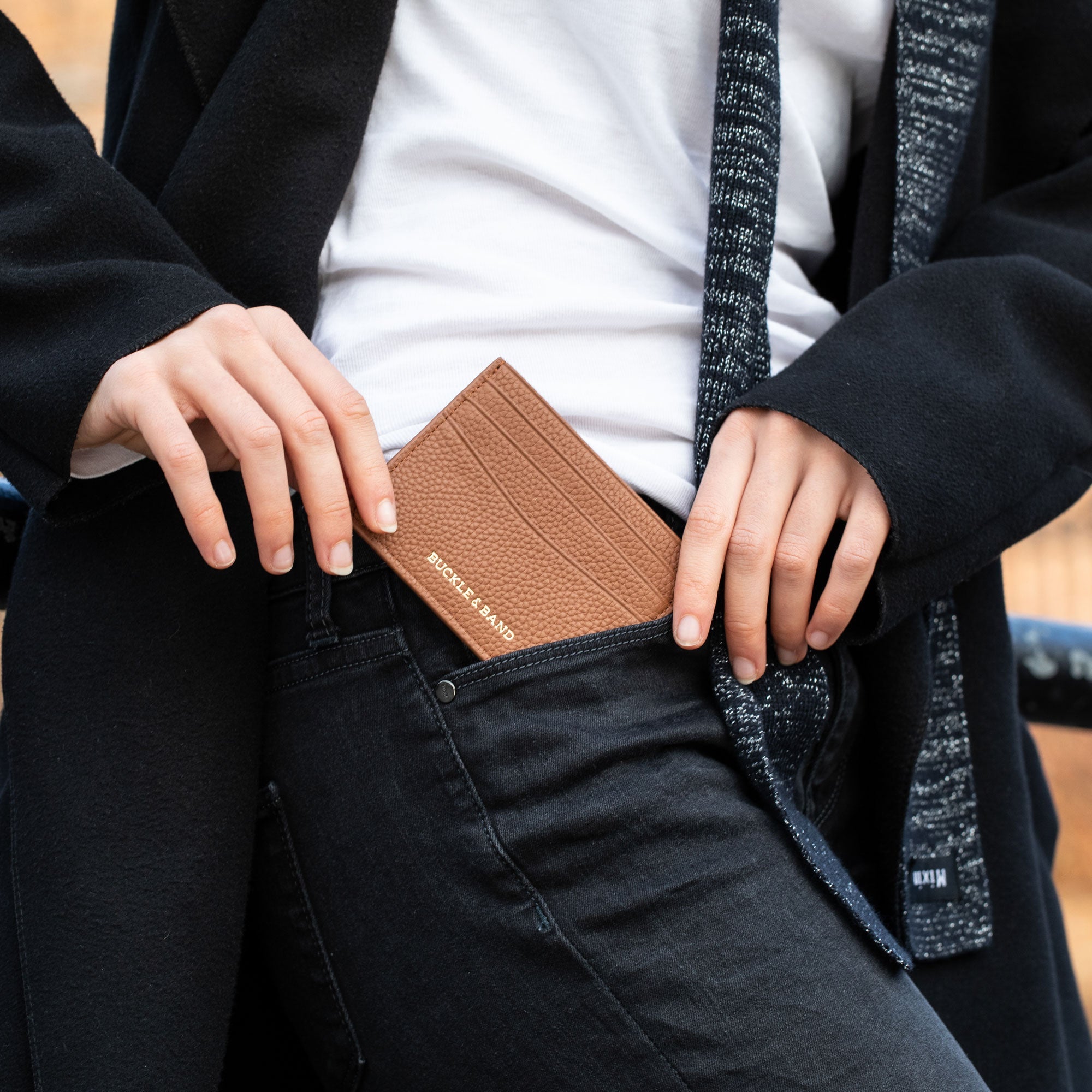 Leather Card Wallet - Buckle and Band - CH-6-CRM-01