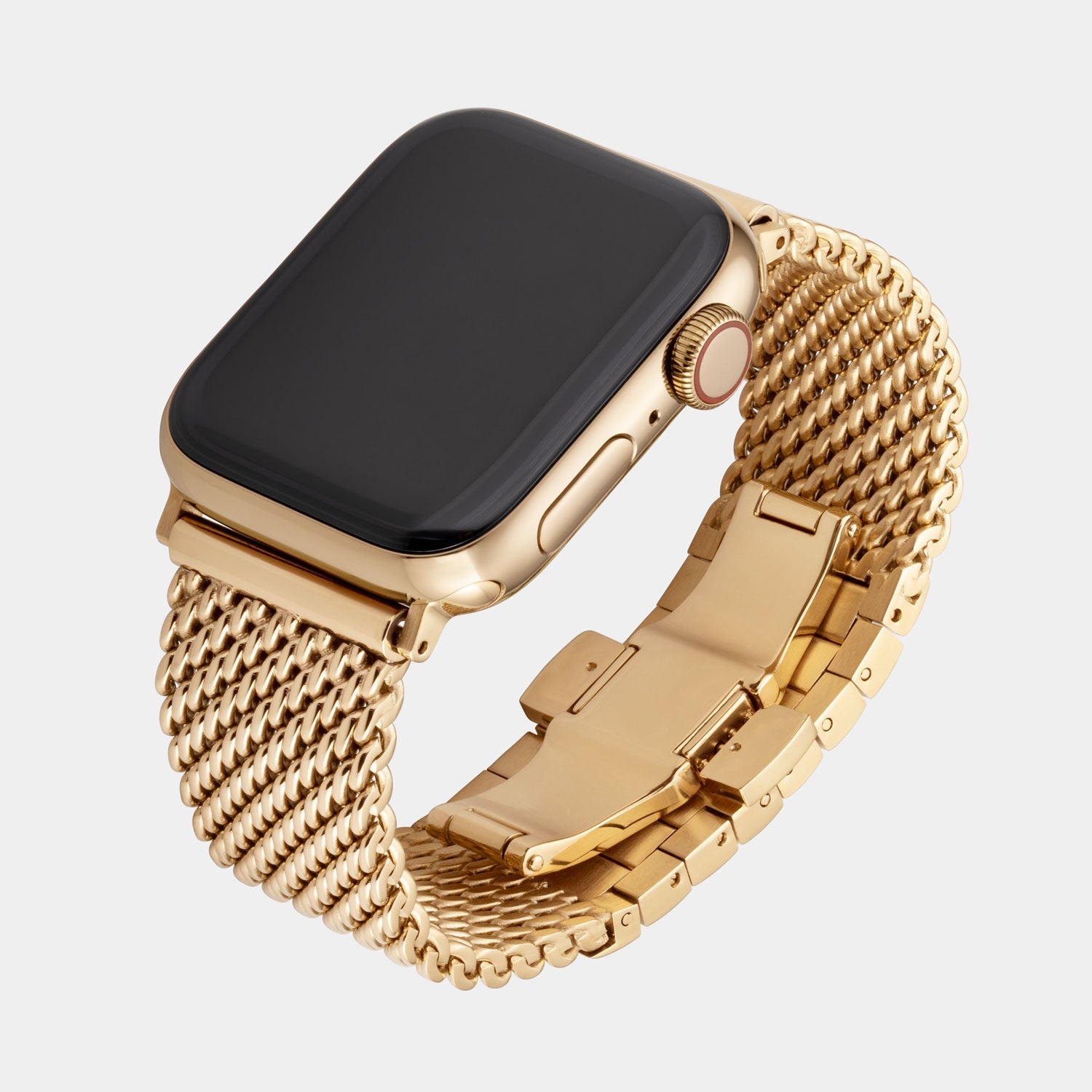 Milanese Gold Stainless Steel Luxury Apple Watch Strap - Buckle and Band -