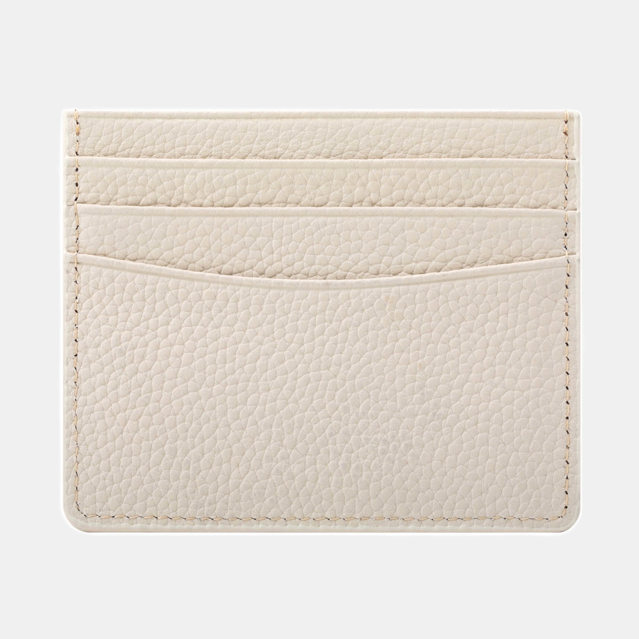 Pearl White Leather Card Wallet - Buckle and Band - CH-6-CRM-01