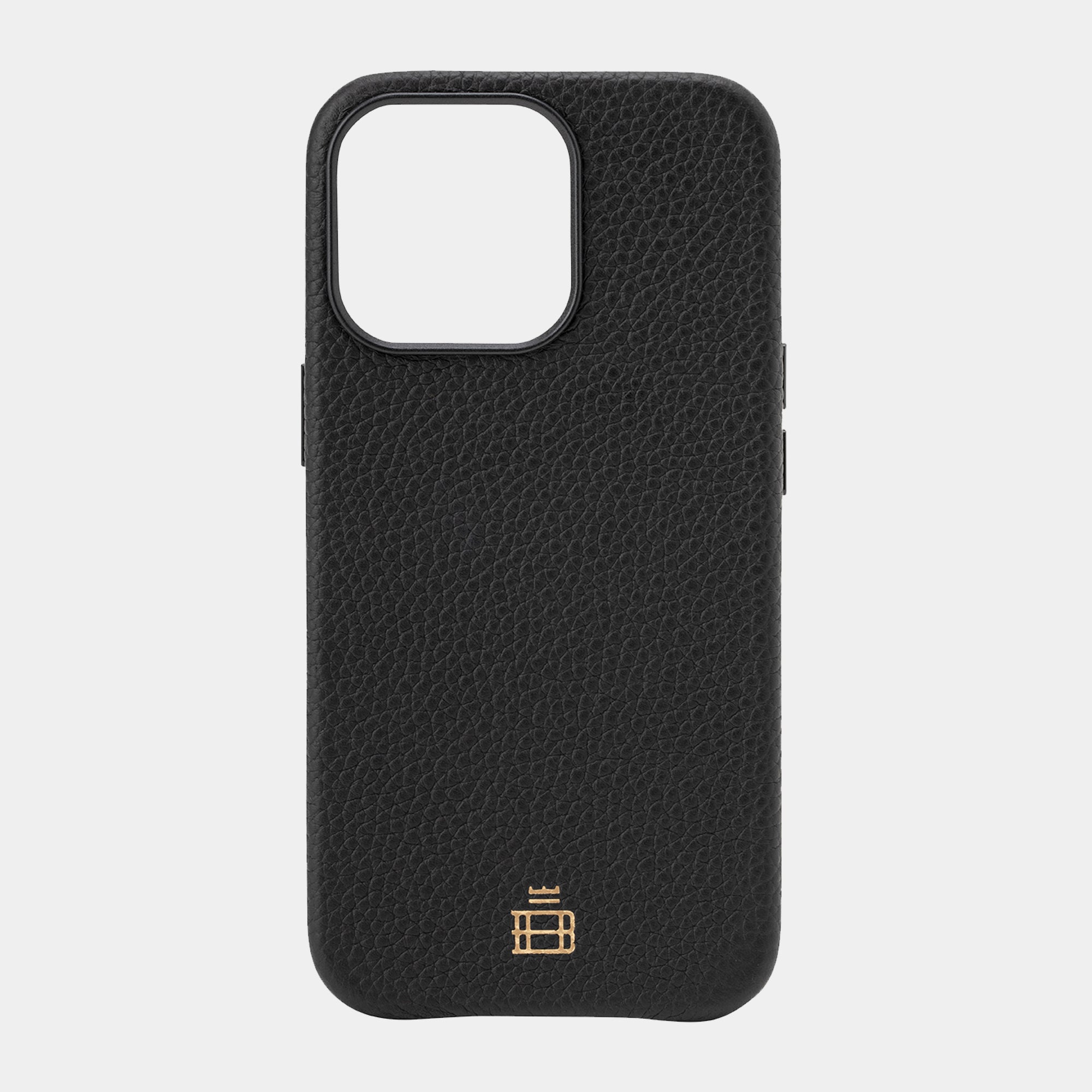 Pre-Loved iPhone Case | Luxury Leather 13 and 14 - Buckle and Band - IP-13P-BLK-01