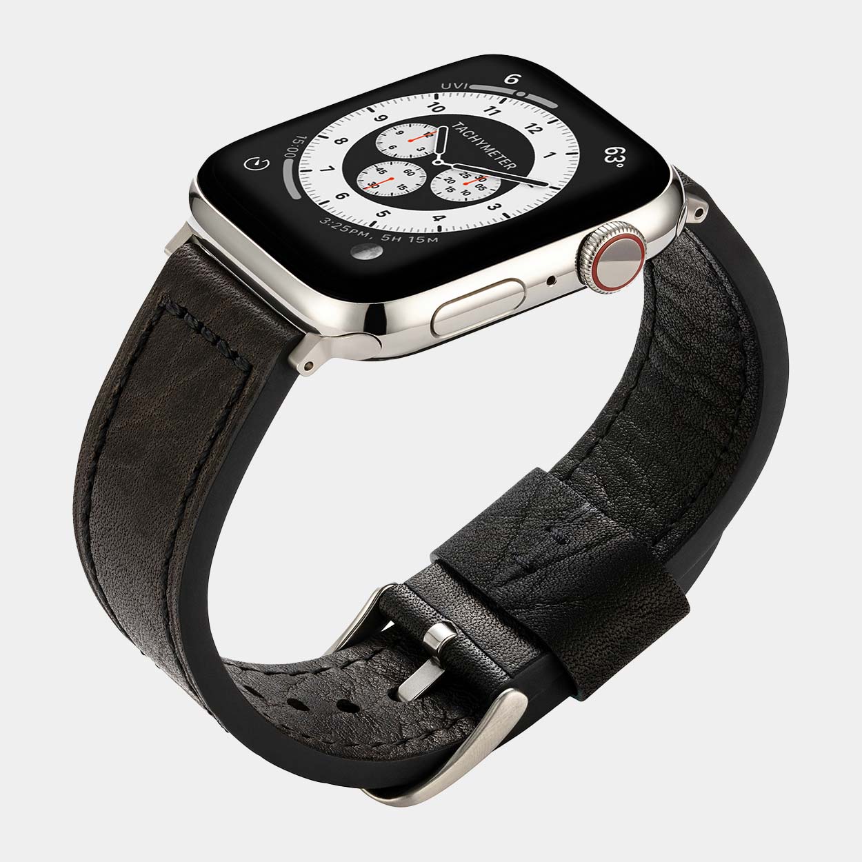 Pre-Loved Lond Apple Watch Straps - Black, Brown or Khaki - Buckle & Band - PL-LON-38-BLK-SI