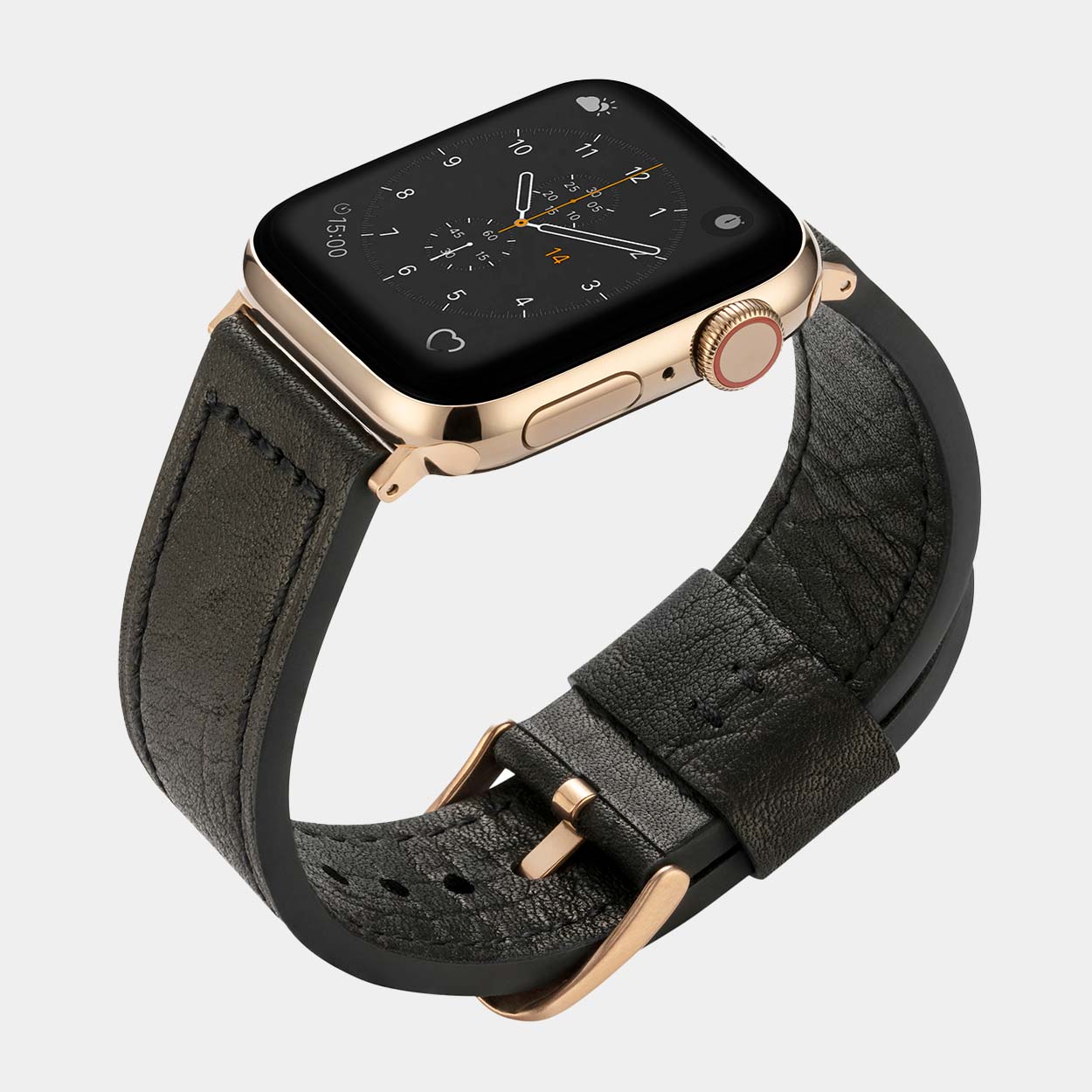 Pre-Loved Lond Apple Watch Straps - Black, Brown or Khaki - Buckle & Band - PL-LON-38-BLK-GL