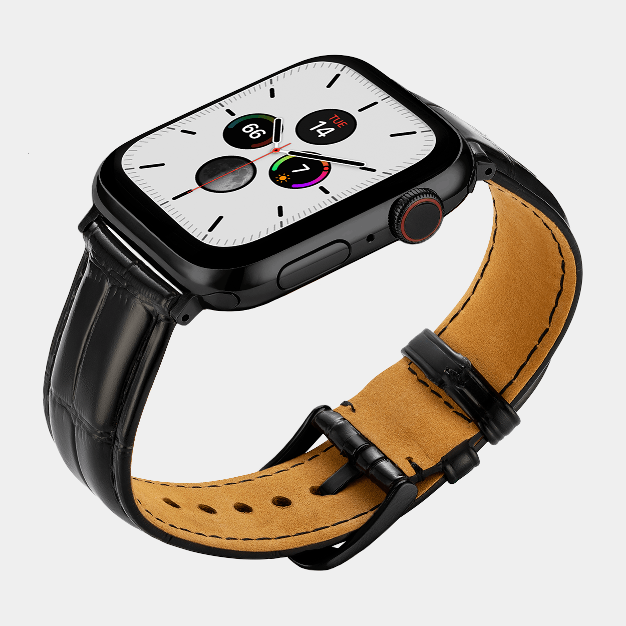 Pre-Loved Miam Apple Watch Straps Black, Brown or Pink - Buckle & Band - PL-MIA-38-BLK-BL