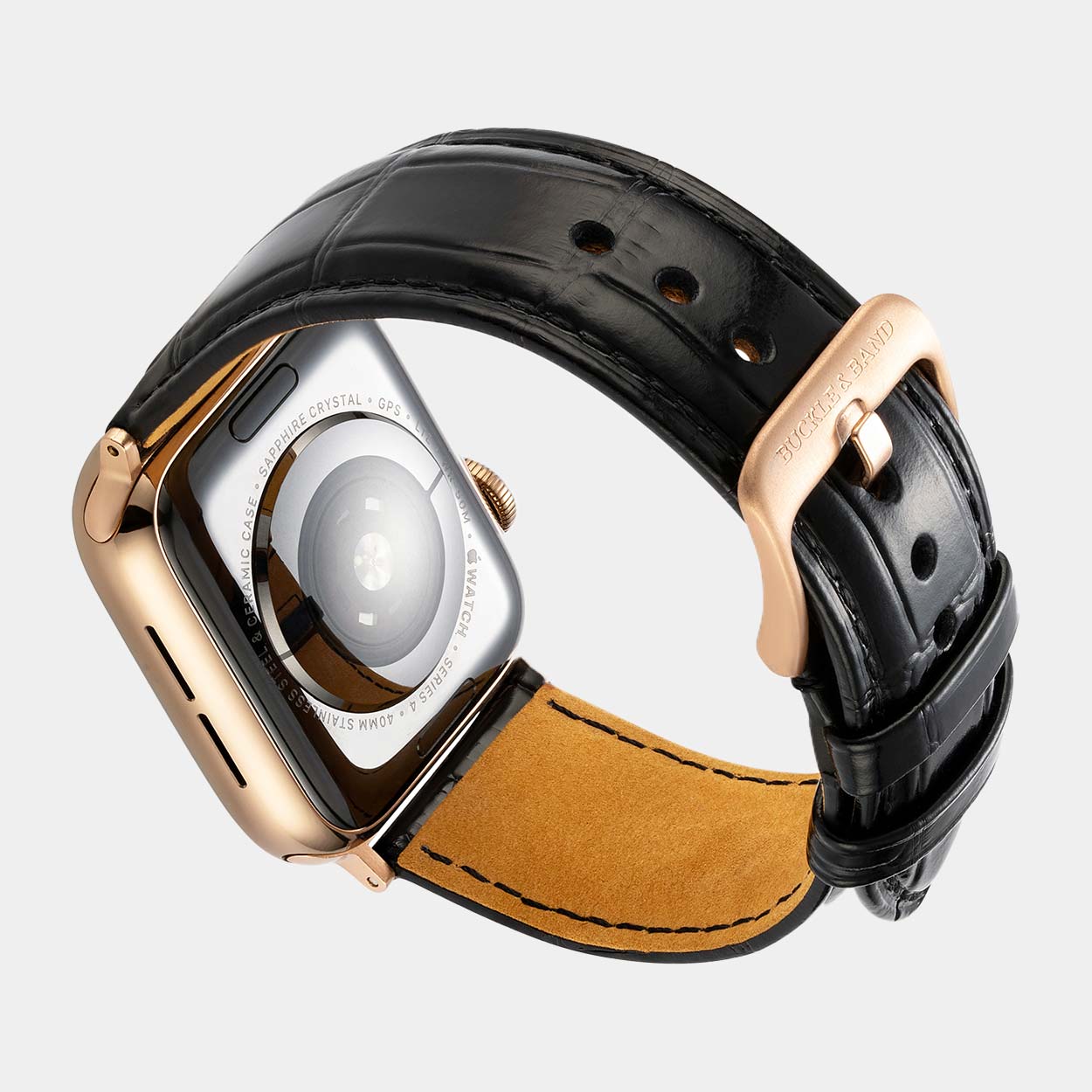 Pre-Loved Miam Apple Watch Straps Black, Brown or Pink - Buckle & Band - PL-MIA-38-BLK-GL