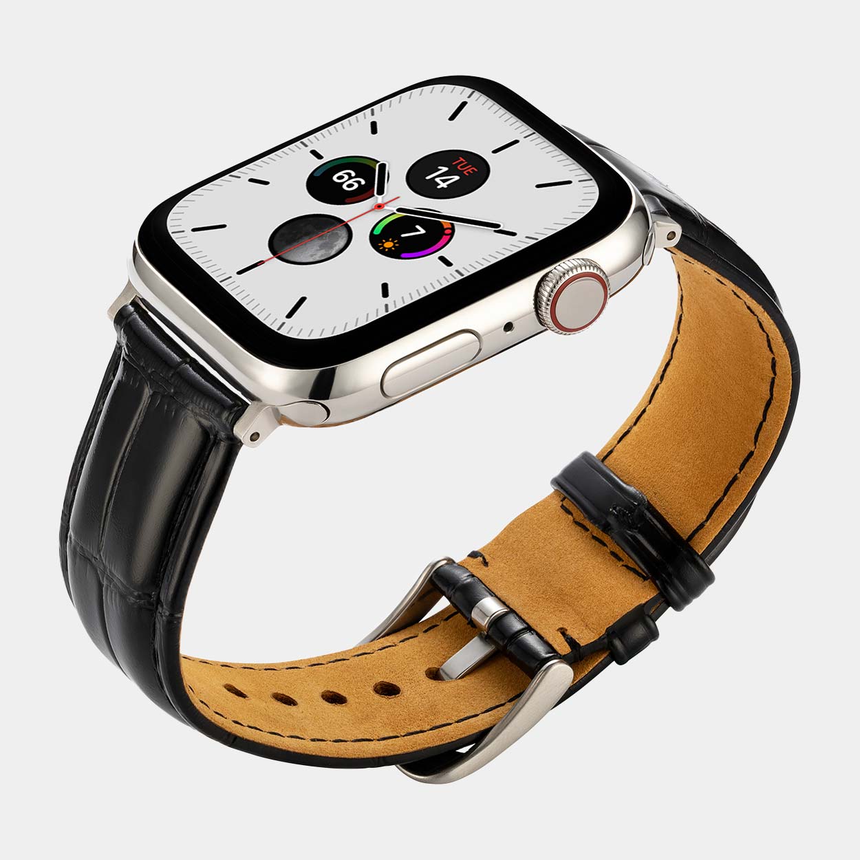 Pre-Loved Miam Apple Watch Straps Black, Brown or Pink - Buckle & Band - PL-MIA-38-BLK-SI