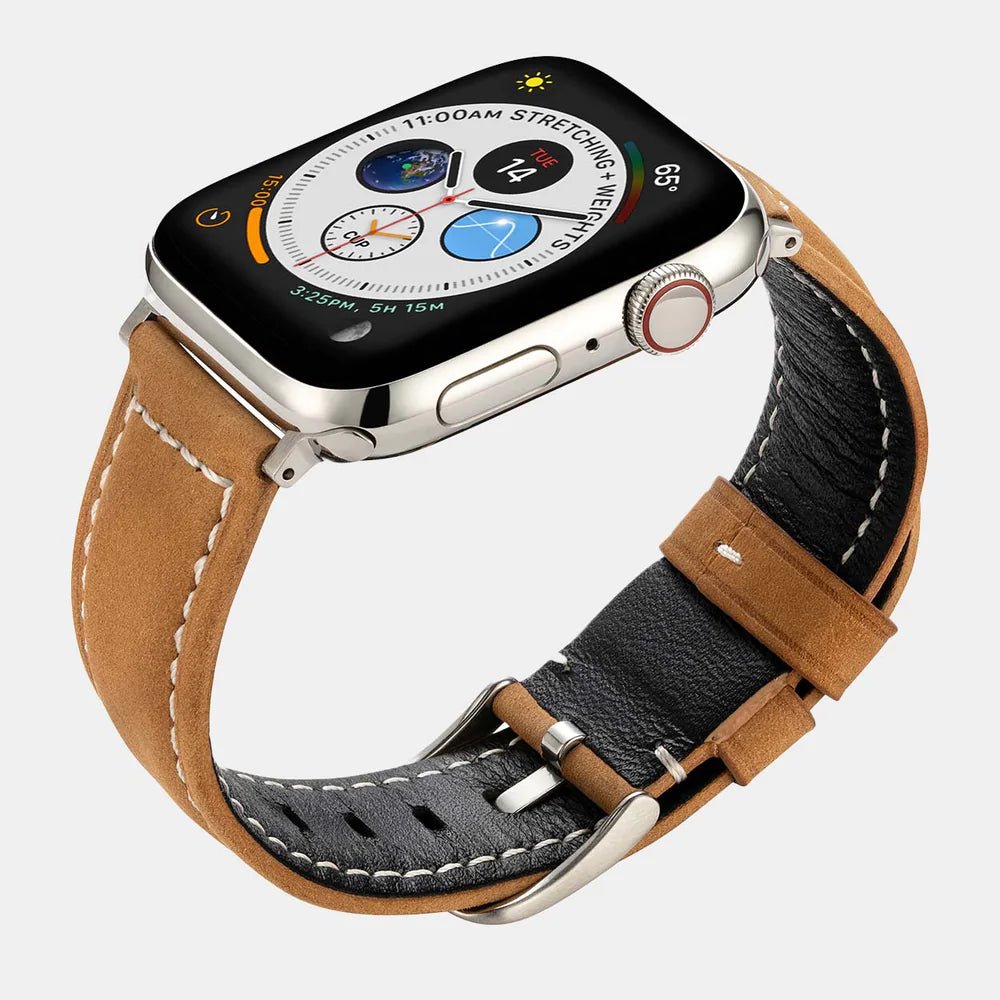 Pre-Loved Mila Apple Watch Straps - in Black, Brown or Red Suede - Buckle & Band - PL-MIL-44-BRN-SI