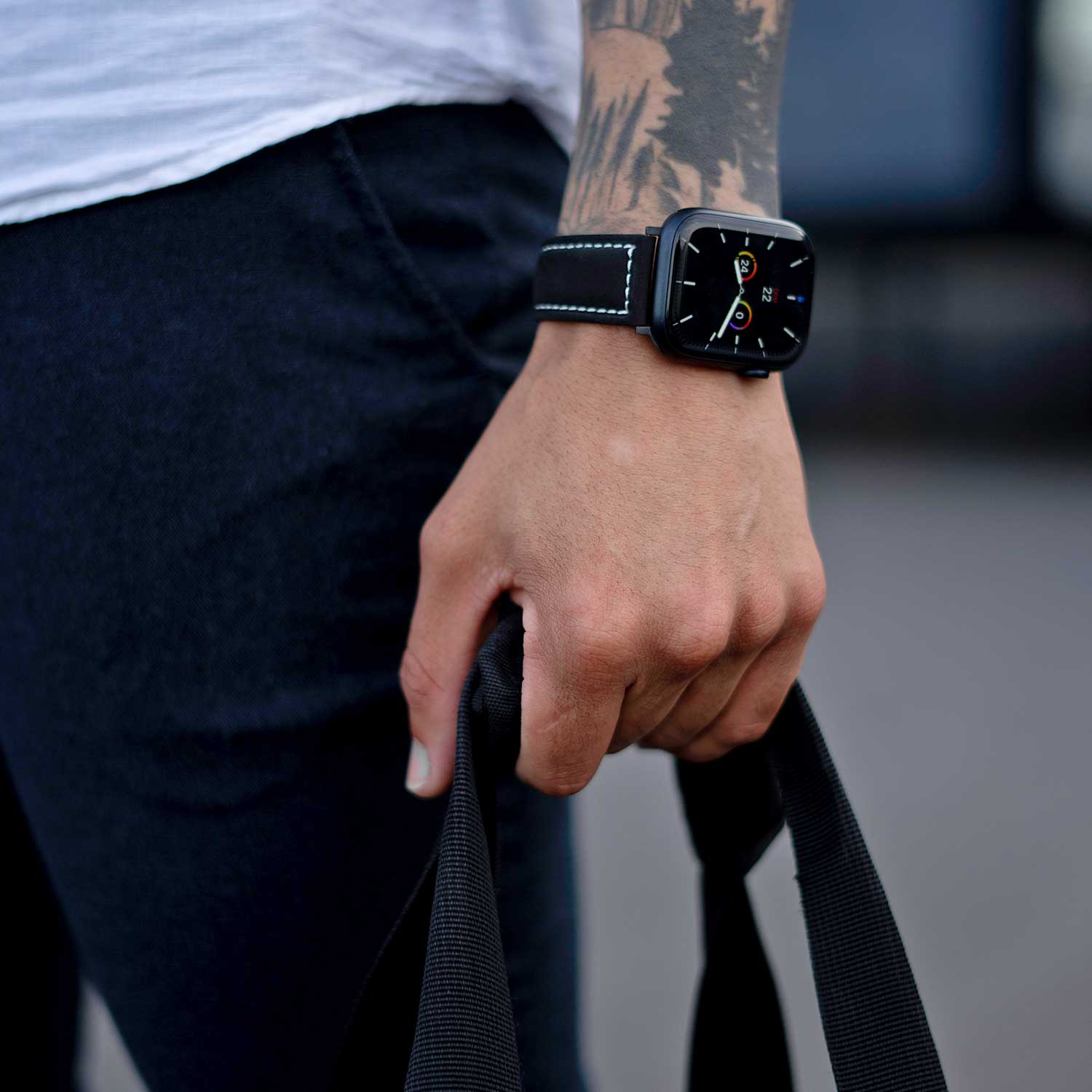 Pre-Loved Mila Apple Watch Straps - in Black, Brown or Red Suede - Buckle & Band - PL-MIL-44-BLK-GL