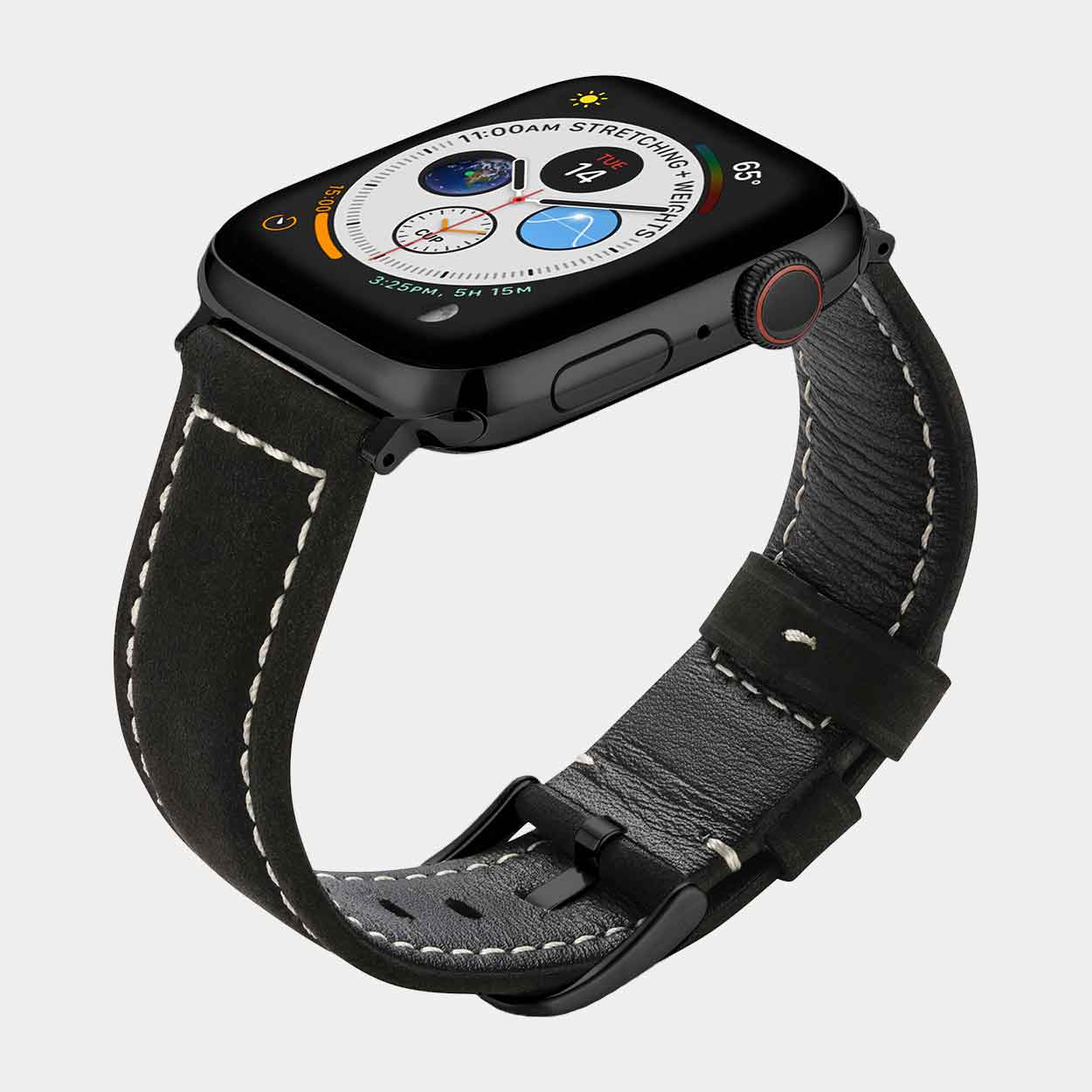 Pre-Loved Mila Apple Watch Straps - in Black, Brown or Red Suede - Buckle & Band - PL-MIL-44-BLK-GL