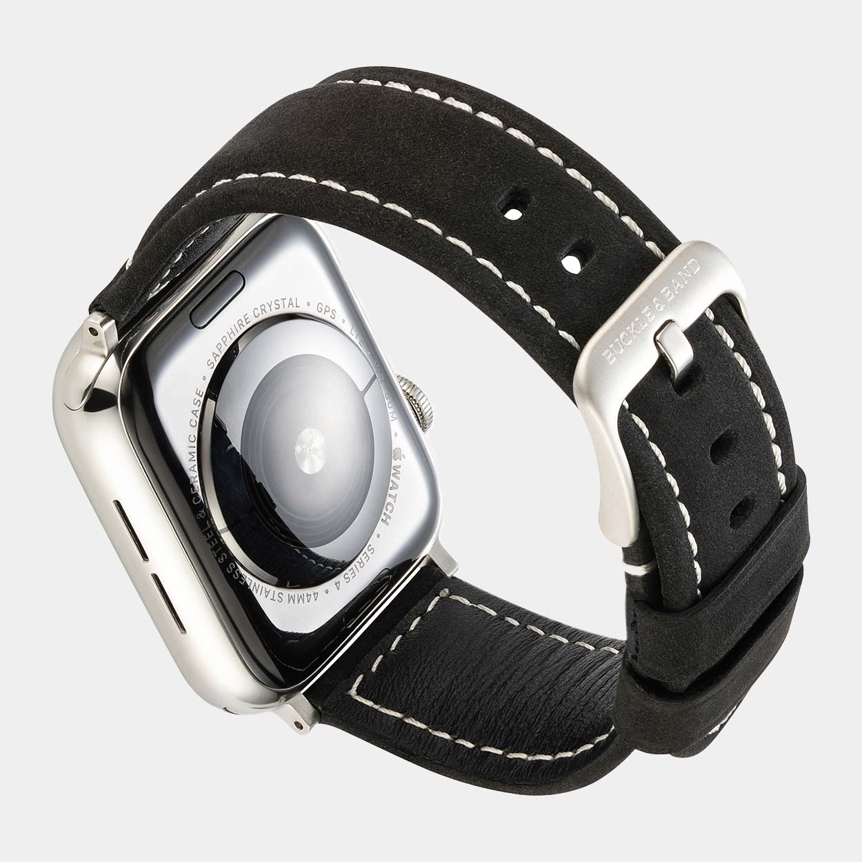 Pre-Loved Mila Apple Watch Straps - in Black, Brown or Red Suede - Buckle & Band - PL-MIL-44-BLK-SI