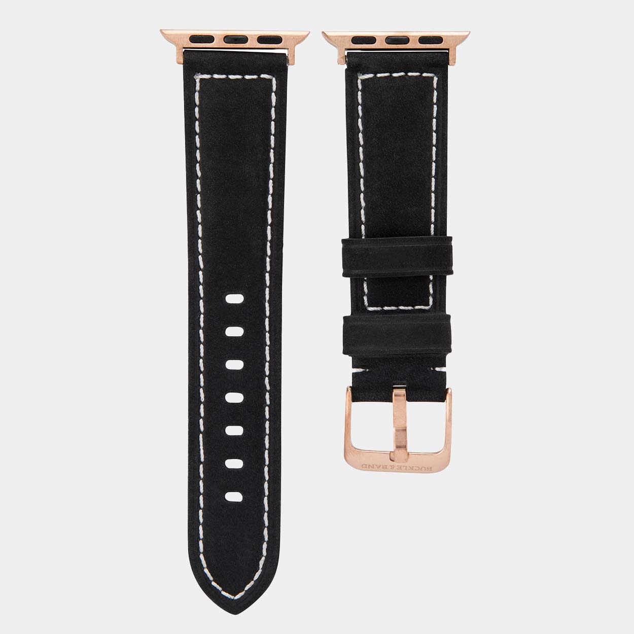 Pre-Loved Mila Apple Watch Straps - in Black, Brown or Red Suede - Buckle & Band - PL-MIL-44-BLK-GL