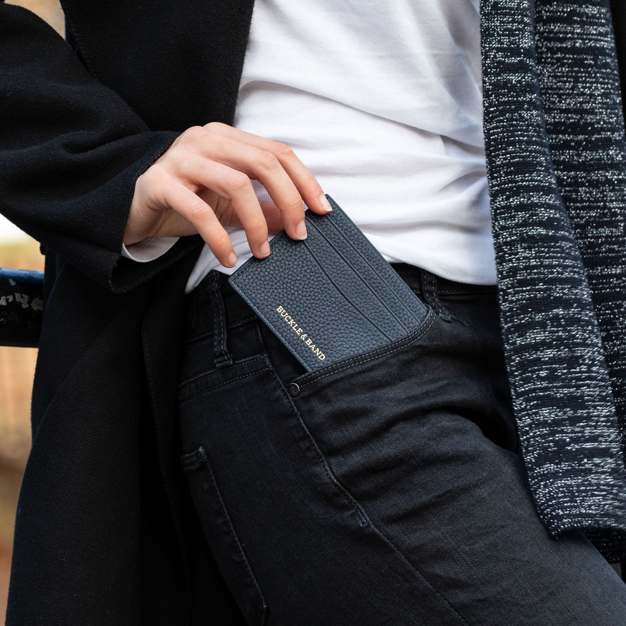 Royal Blue Leather Card Wallet - Buckle and Band - CH-6-BLU-01