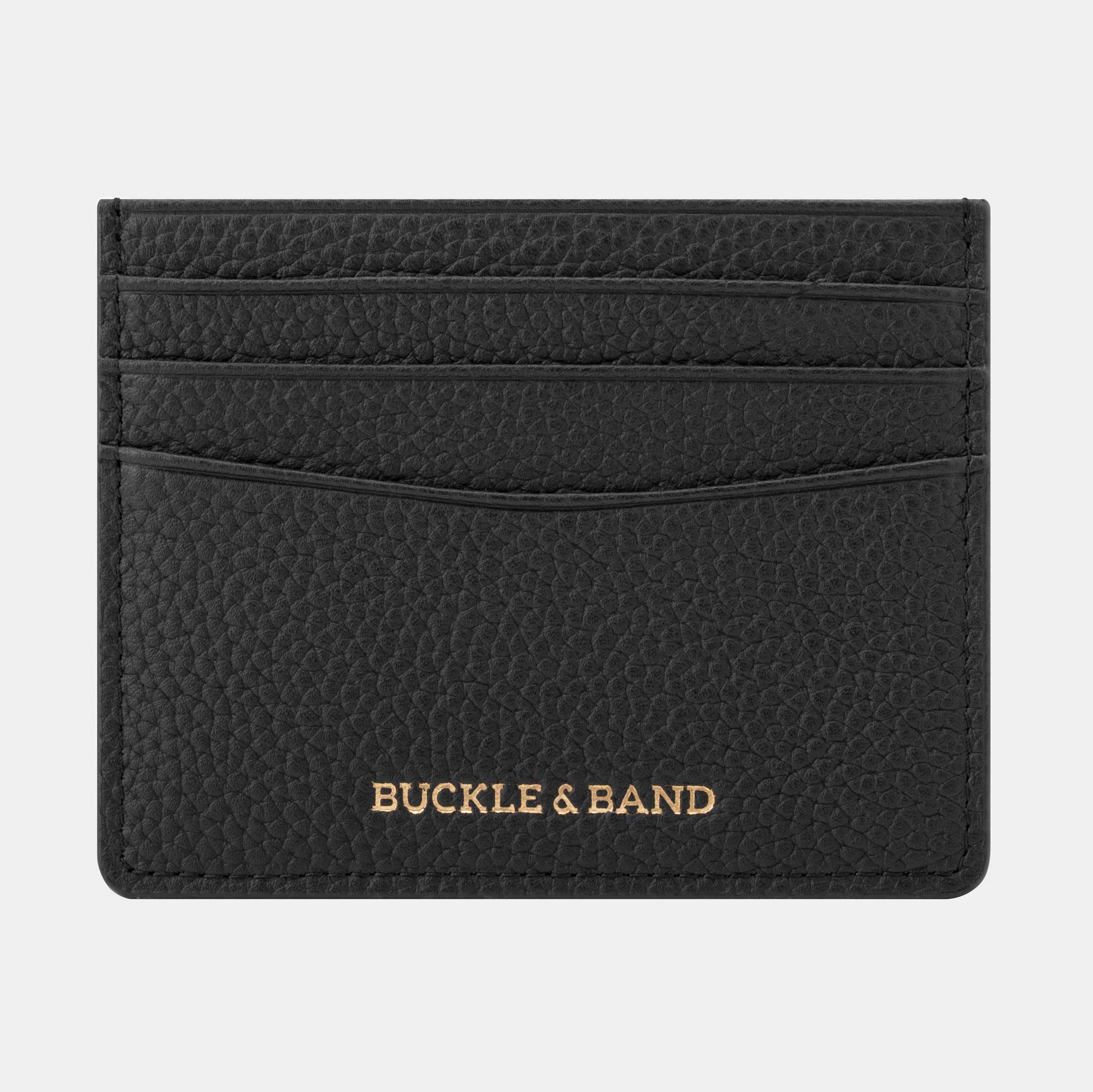 Signature Black Leather Card Wallet - Buckle and Band - CH-6-BLK-01