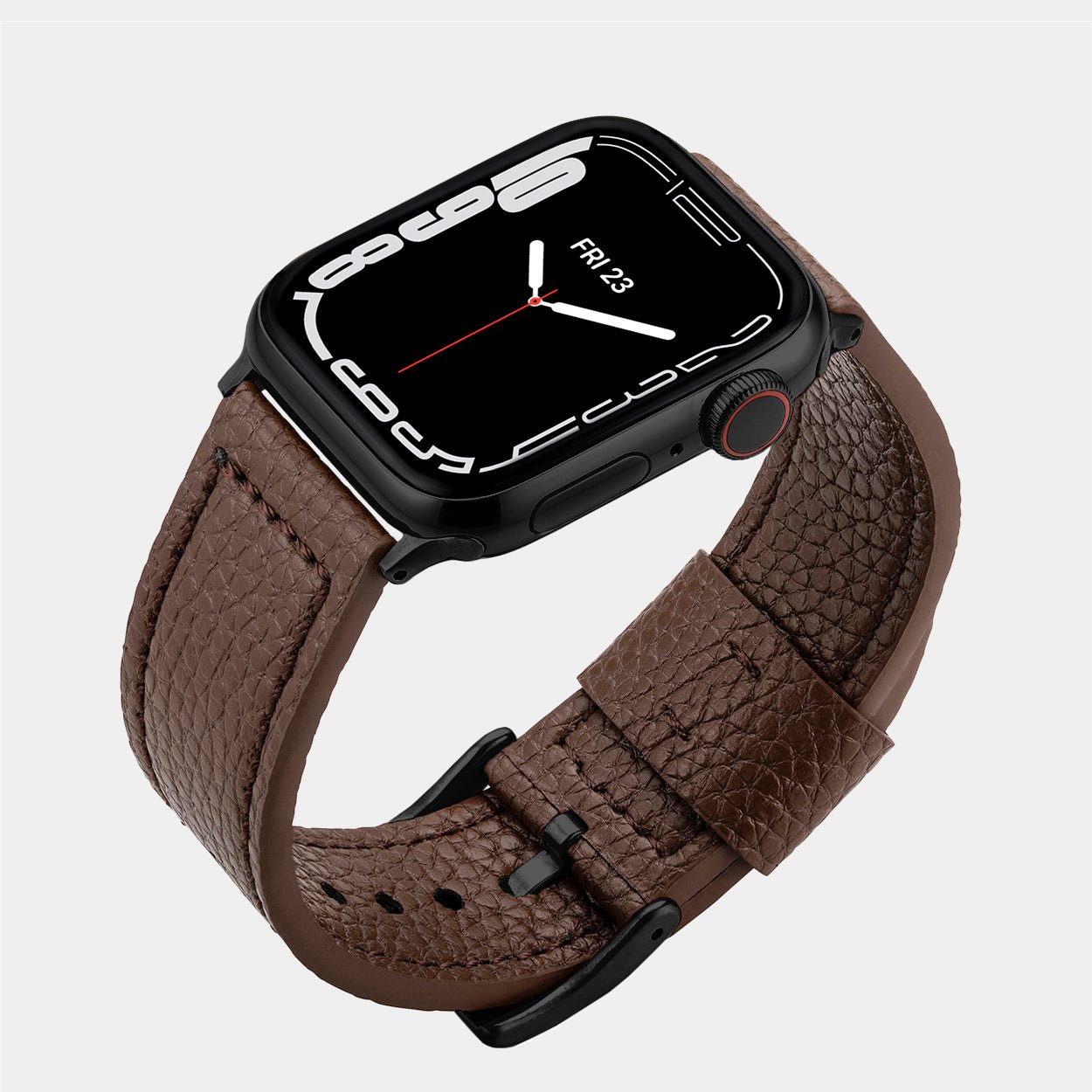 Vegan Leather Apple Watch Strap - Luxury Lond Brown - Buckle & Band - VEG-38-BRN-BL
