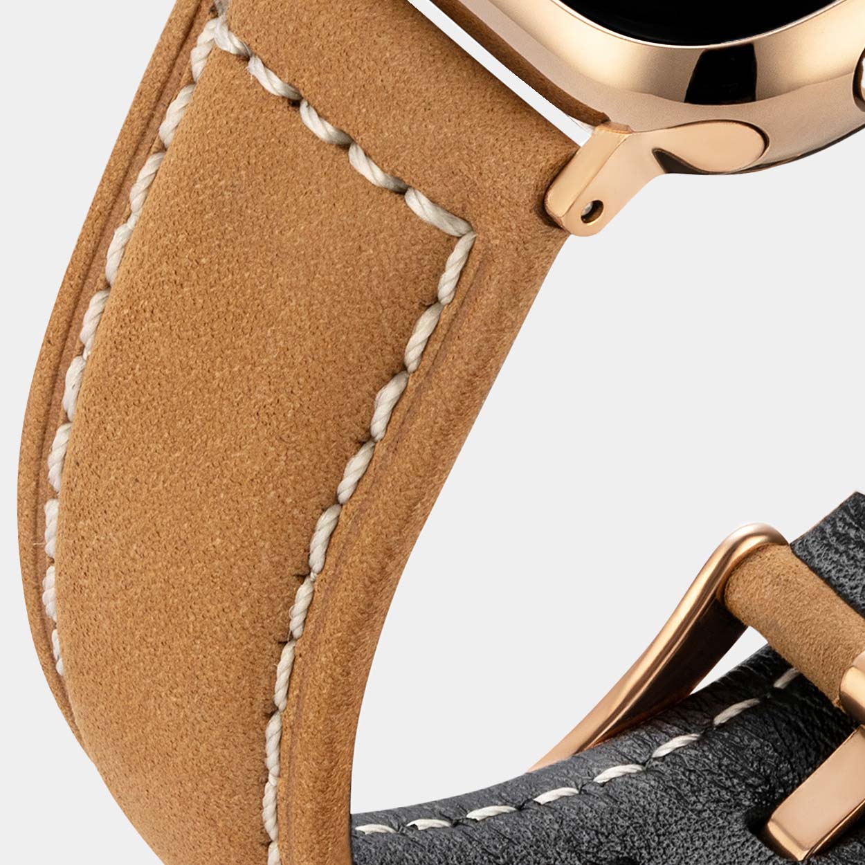 Mila Apple Watch Strap - Light Brown Suede - Buckle & Band - MIL-38-BRN-SI