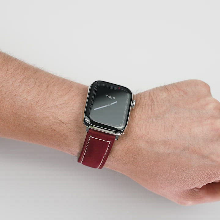 Mila Red Suede Apple Watch Strap | Buckle and Band
